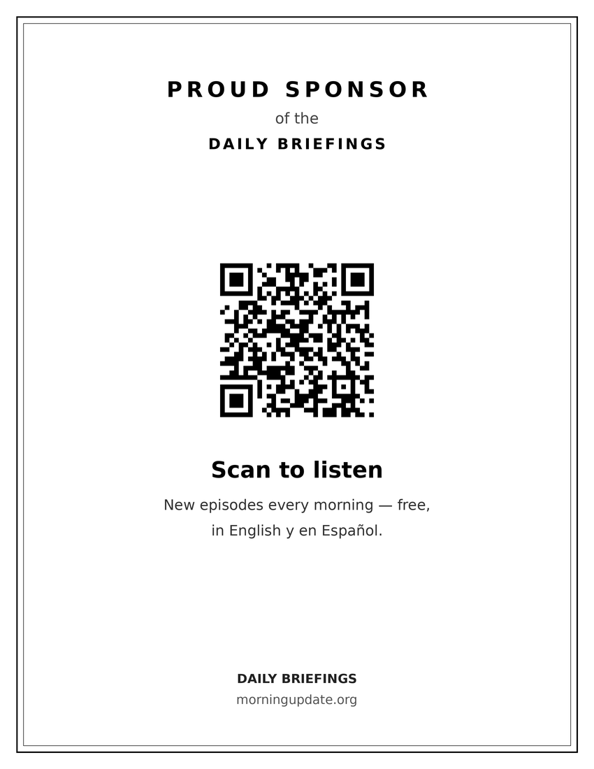 Sample sponsor flyer with QR code
